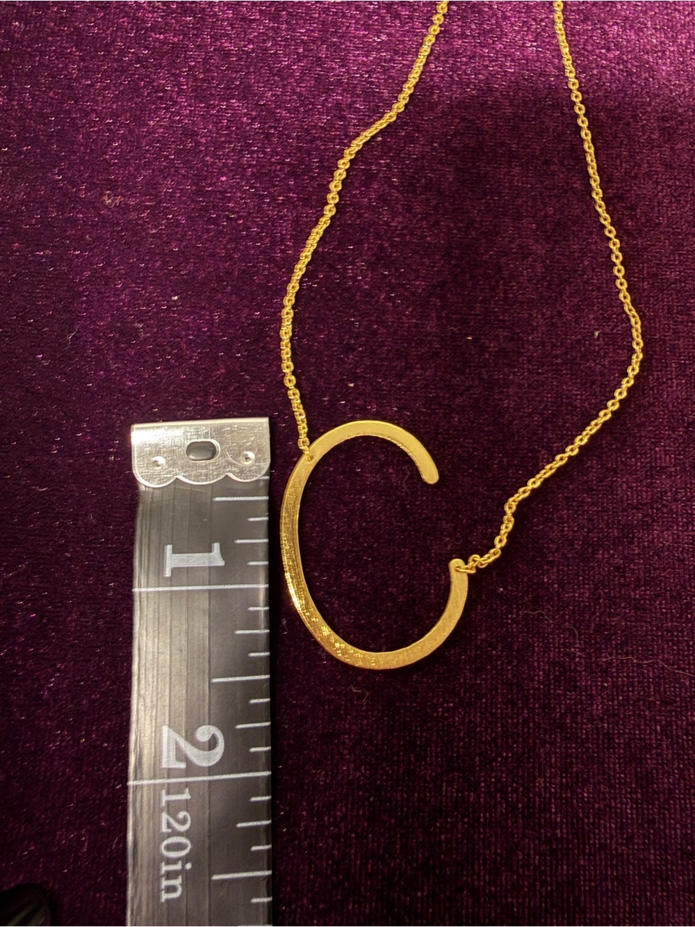 Anthropologie Gold Letter C Pendant Necklace - Picture 4 of 4